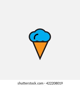 ice cream line icon, outline vector logo illustration, filled color linear pictogram isolated on white