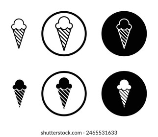 Ice cream line icon set. ice cream cone symbol suitable for apps and websites UI designs.
