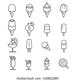 Ice Cream Line Icon Set