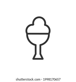 Ice cream line icon, sign or symbol. Premium pictogram in trendy outline style. Ice cream pixel perfect vector icon isolated on a white background. 