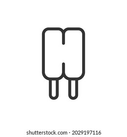 Ice cream line icon, sign or symbol. Premium pictogram in trendy outline style. Ice cream pixel perfect vector icon isolated on a white background. 