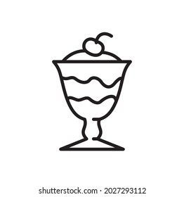 Ice cream line icon. Simple vector symbol. Editable strokes.