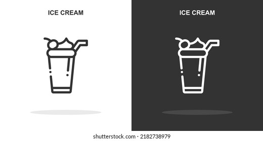 ice cream line icon. Simple outline style.ice cream linear sign. Vector illustration isolated on white background. Editable stroke EPS 10