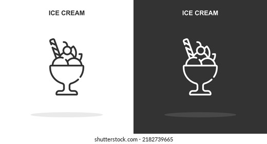 ice cream line icon. Simple outline style.ice cream linear sign. Vector illustration isolated on white background. Editable stroke EPS 10