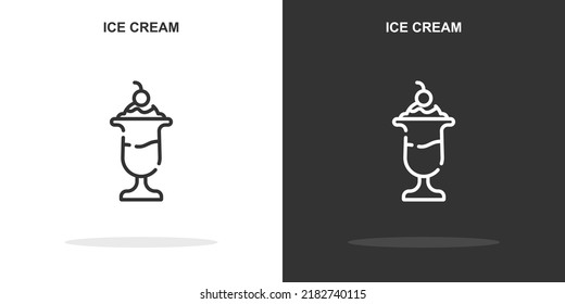 ice cream line icon. Simple outline style.ice cream linear sign. Vector illustration isolated on white background. Editable stroke EPS 10
