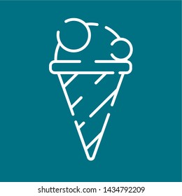 Ice Cream Line Icon. Single High Quality Symbol Of Fast Food For Web Design Or Mobile App. Thin Line Signs Of Ice Cream For Design Logo, Visit Card, Etc