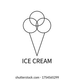Ice cream line icon. Single high quality symbol of fast food for web design or mobile app. Thin line signs of ice cream for design logo, visit card, etc. Outline pictogram of ice cream.