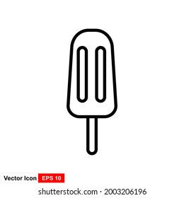 Icono de la línea helada. Un único símbolo de alta calidad de comida rápida para diseño web o aplicación móvil. Señales delgadas de helado para el logo de diseño, etc.
