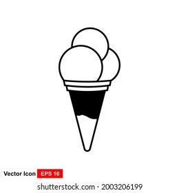 Ice cream line icon. Single high quality symbol of fast food for web design or mobile app. Thin line signs of ice cream for design logo etc.