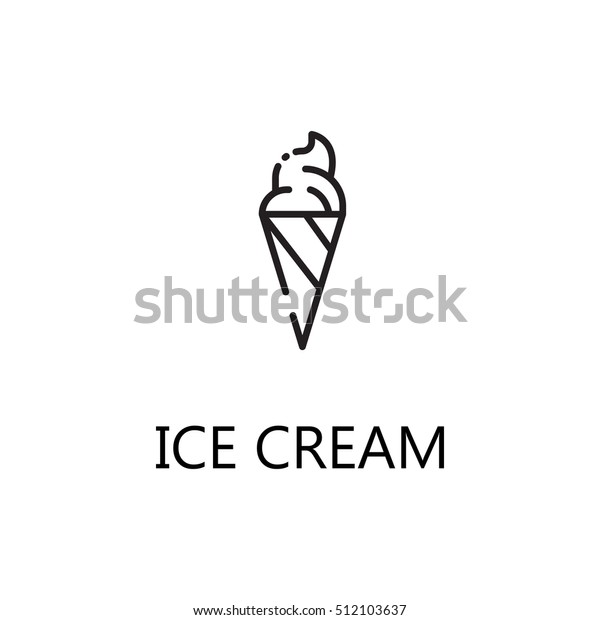 アイスクリームのラインのアイコン ウェブデザインやモバイルアプリ向けのファストフードのシンボル デザインロゴ用の薄いラインのアイスクリームの看板 カードなど アイスクリームの輪郭の絵文字 のベクター画像素材 ロイヤリティフリー