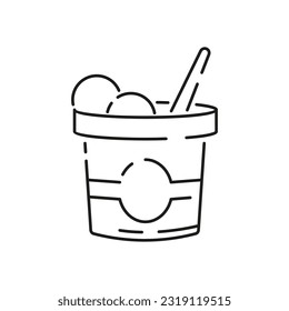 Ice Cream line Icon. Summer vector such as parfait, vector frozen yogurt, ice cream sundae, vanilla, chocolate. Dessert