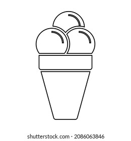 Ice cream line icon. Thin line signs of ice cream for design logo, visit card, etc. Outline pictogram of ice cream.