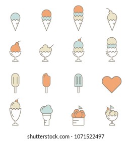 ice cream line icon vector illustration