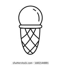 ice cream line icon. Vector ice cream in line style isolated on white background. Element for web, game and advertising