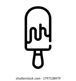 ice cream line icon vector. ice cream sign. isolated contour symbol black illustration