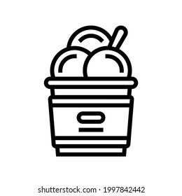 vector de icono de línea de helado. signo de helado. símbolo de contorno aislado ilustración negra