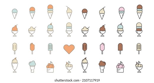 ice cream line icon vector illustration