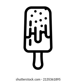 ice cream line icon vector. ice cream sign. isolated contour symbol black illustration