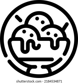Ice Cream Line icono, diseño vectorial y plantilla de ilustración