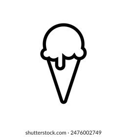 Ice cream line icon vector design template and illustration with editable stroke