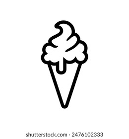 Ice Cream Line Icon Vektorgrafik Design Vorlage und Illustration mit editierbarem Strich