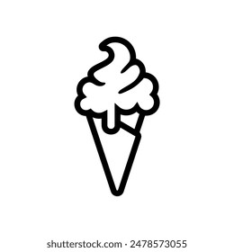 Ice cream line icon vector design template and illustration with editable stroke