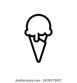 Ice cream line icon vector design template and illustration with editable stroke