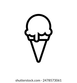 Ice cream line icon vector design template and illustration with editable stroke