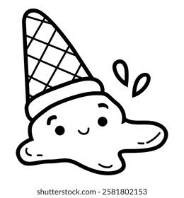 Ice cream line icon vector design template and illustration with editable stroke