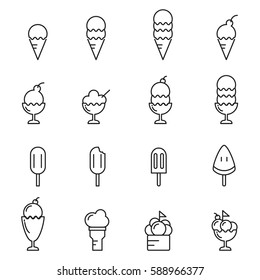 ice cream line icon vector illustration