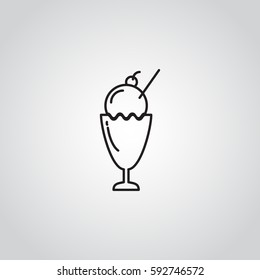ice cream line icon vector illustration