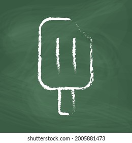 Ice cream Line Icons vector design white. Hand drawn ice cream. Simple vector icon. Cartoon ice cream line icon. Drawing ice cream, vector sketch. Draw a picture on the blackboard.