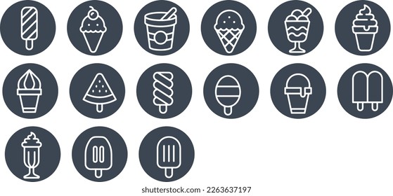 Ice Cream Line Icons vector design