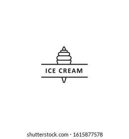 Ice cream line logo vector template. Outline design of ice cream (3)