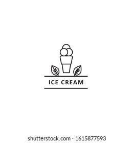 Ice cream line logo vector template. Outline design of ice cream (8)