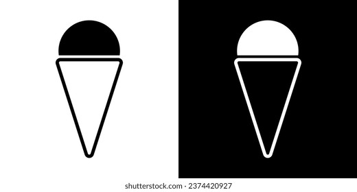 Ice cream line sign. Waffle cup ice cream illustration. Vector icon frozen dessert.