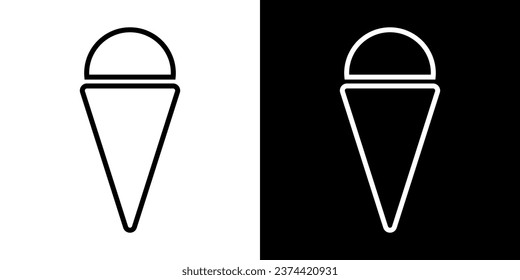 Ice cream line sign. Waffle cup ice cream illustration. Vector icon frozen dessert.