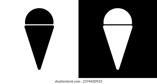 Ice cream line sign. Waffle cup ice cream illustration. Vector icon frozen dessert.