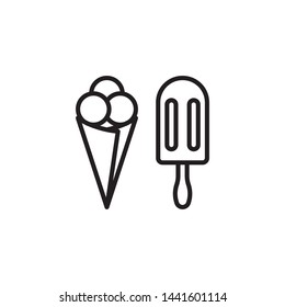 Ice cream line vector icon. Fast food sign for menu design, websites and mobile app.