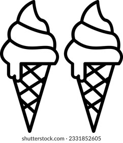 Ice Cream line Vector Icon Design
