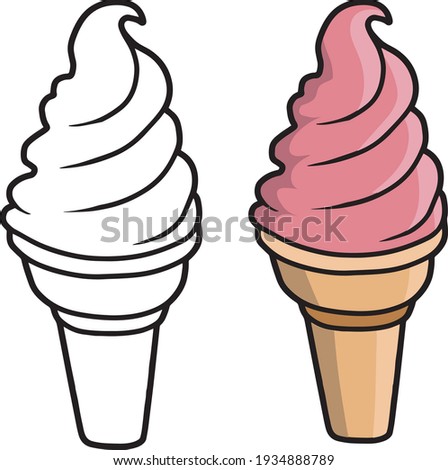 ice cream line vector illustration ,ice cream coloring book