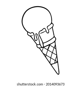 ice cream line vector illustration,isolated on white background,top view
