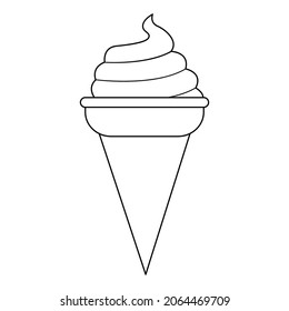 ice cream line vector illustration,isolated on white background,top view