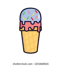 ice cream linear color food icon