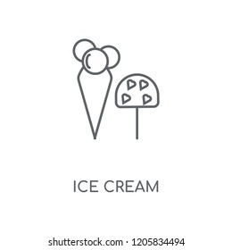 Ice Cream linear icon. Ice Cream concept stroke symbol design. Thin graphic elements vector illustration, outline pattern on a white background, eps 10.