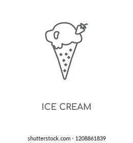 Ice cream linear icon. Ice cream concept stroke symbol design. Thin graphic elements vector illustration, outline pattern on a white background, eps 10.
