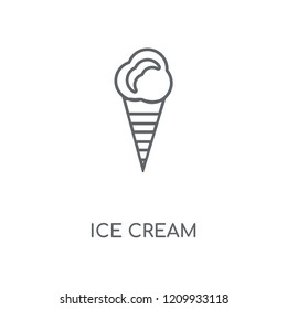 Ice cream linear icon. Ice cream concept stroke symbol design. Thin graphic elements vector illustration, outline pattern on a white background, eps 10.