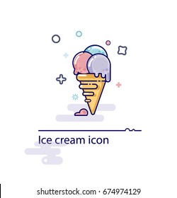 Ice cream linear icon in modern style. vector image