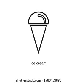 Ice cream linear icon vector on white background. Food black icon illustration