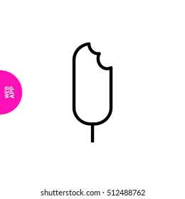 ice cream  linear vector icon for websites and mobile minimalistic flat design.